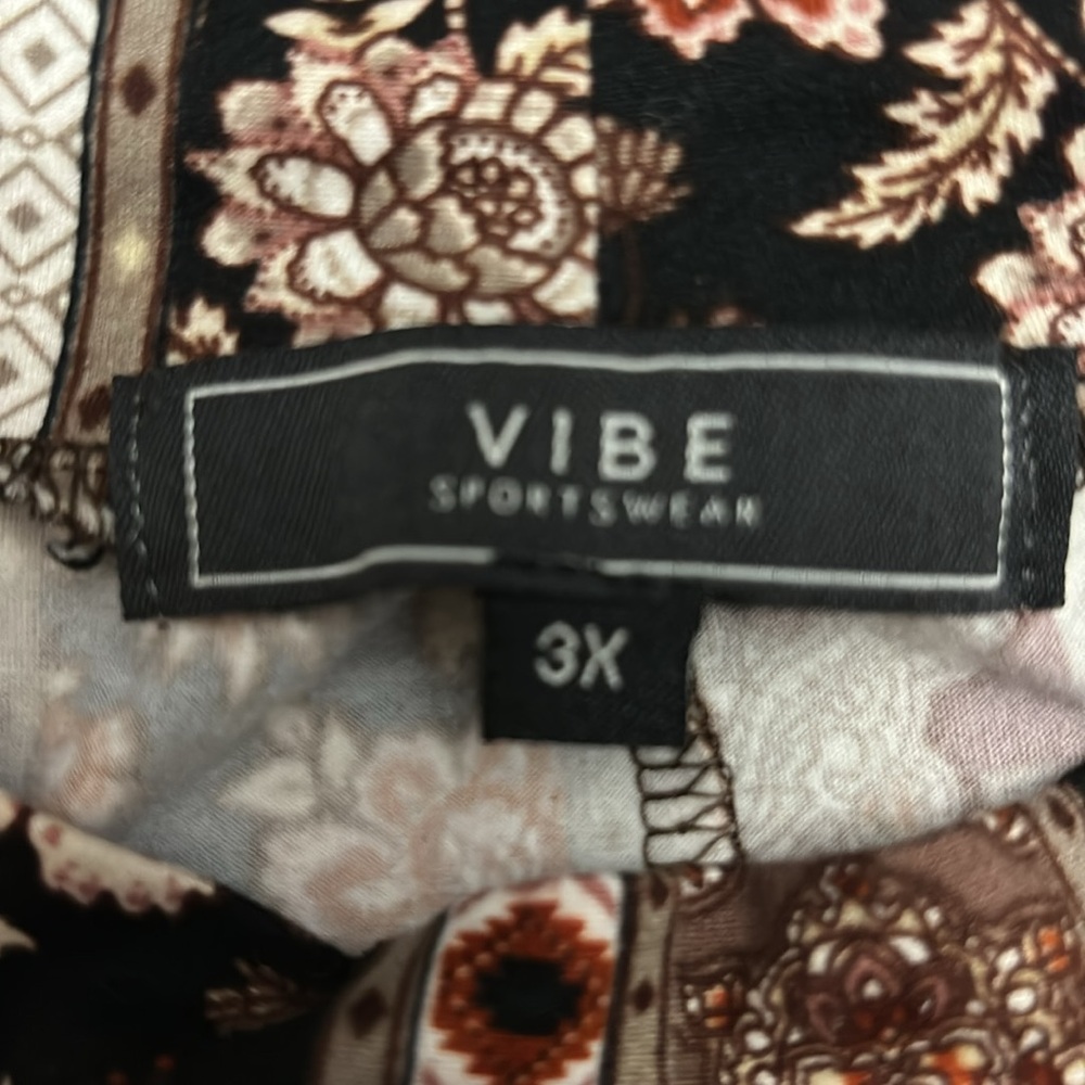 Vibe Sportswear Sleeveless Dress Floral and Geometric Print Size 3X - Picture 5 of 6